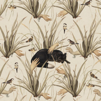 Jasno beżowa tapeta Czarny Lis By Foxes.