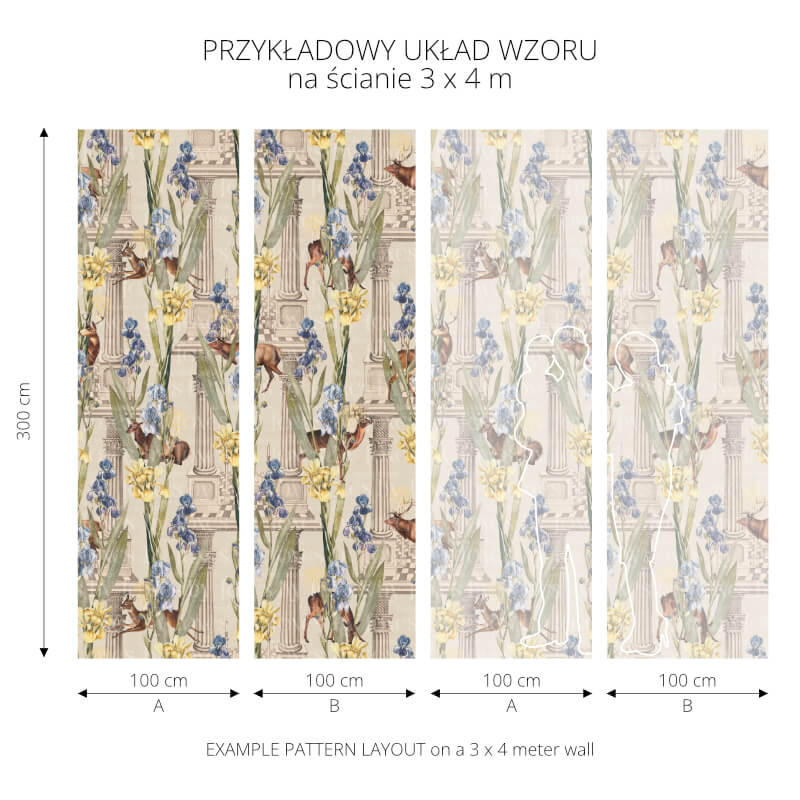 Tapeta beżowa Deer Light By Foxes - wzór.