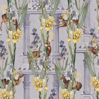 Tapeta fioletowa lawendowa Deer Light By Foxes.