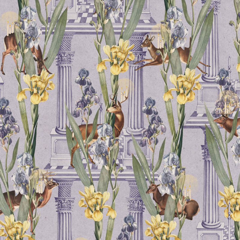 Tapeta fioletowa - lawendowa DEER LIGHT By Foxes.