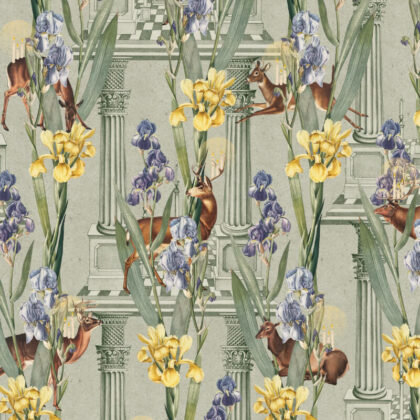 Tapeta miętowa Deer Light By Foxes.