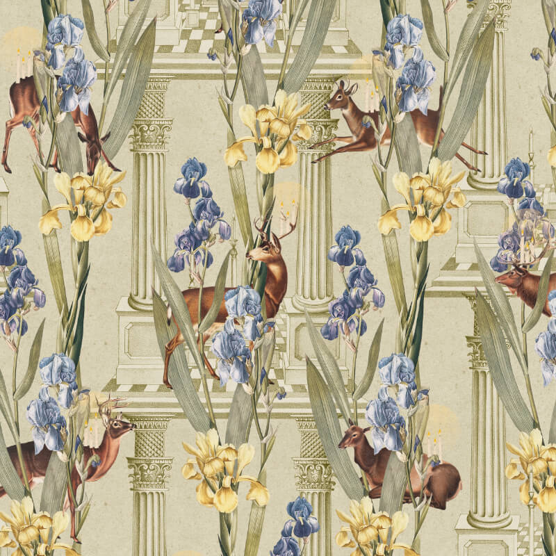 Tapeta oliwkowa DEER LIGHT By Foxes.