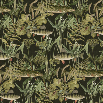 Ciemno zielona tapeta szczupak ryby rosliny wodne byfoxes