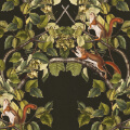 Ciemnozielona tapeta LESZCZYNOWE WIEWIÓRKI By Foxes.