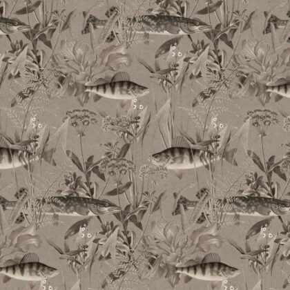 Ciepla szara retro tapeta ryby rosliny wodne byfoxes