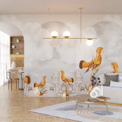 Jasna tapeta mural feniks ogien antyczne ruiny let my fire byfoxes